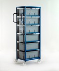 Mobile Tray Rack complete with 6 x Euro Containers 235mm high (200kg)