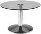 Frovi Wedge Round Coffee Table With Glass Top