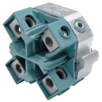 Compact tap connector for four conductor cables