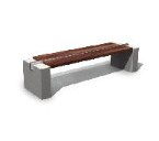 s83 Granite&#44; Steel and Timber Bench