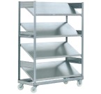 Mobile Container Trolley with Inclined Shelves