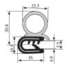 16 x 20.8 PVC - EPDM Sealing Profile
