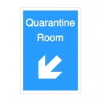 Quarantine Room Diagonal Down To Left Arrow Sign