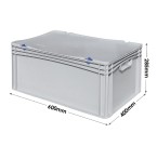 Basicline Euro Container Cases (600 x 400 x 285mm) with Hand Grips