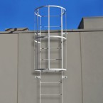 Fixed Vertical Ladder with Safety Cage & Guard Rail