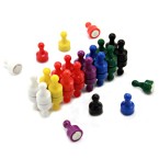 Rainbow Skittle Magnets - Office & Fridge - 8 Colours (12mm dia x 21mm tall)