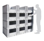 Basicline Euro Container Pick Wall (800 x 600 x 420mm DxWxH Bins) Short Side Pick Opening