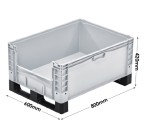 Basicline Plus (800 x 600 x 420mm) Open End Euro Picking Container With Runners