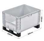 Basicline Plus (800 x 600 x 520mm) Open End Euro Picking Container With Translucent Door And Runners