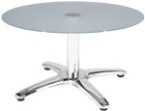 Lemon Alu-Table Round Coffee Table (4-Star Base) With Glass Top