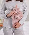 Luxury classic faux fur hot water bottle and cover