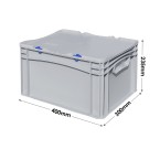 Basicline Euro Container Cases (400 x 300 x 235mm) with Hand Grips