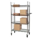Eclipse Chrome Order Picking Trolley with 4 Tiers and Basket Shelves