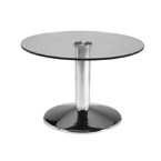 Frovi Wedge Chrome&#123;Glass&#125; Round Coffee Table