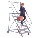 Fort Wide Tread Trojan 'S' Mobile Steps with 48Âº angle Easy Slope with Mesh Treads