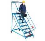 Fort Wide Tread Trojan Mobile Steps with 48Âº angle Easy Slope with Steel or Phenolic Treads
