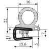 15.6 x 22 PVC - EPDM Sealing Profile