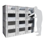 Basicline Euro Container Pick Wall (800 x 600 x 420mm DxWxH Bins) Short Side Pick Opening With Window