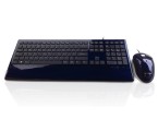 USB Slim Full Size Keyboard & Mouse with Piano Glossy Finish - Blue