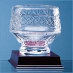 12cm Lead Crystal Panelled Heeled Bowl