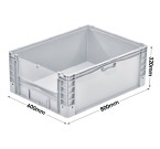 Basicline Plus (800 x 600 x 320mm) Open End Euro Picking Container with Translucent Door