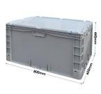 Basicline Plus Euro Container Case with Hand Grips (800 x 600 x 440mm)