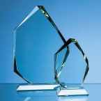 15cm x 19mm Jade Glass Facetted Ice Peak Award