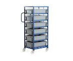 Mobile Tray Rack complete with 6 x Euro Containers 175mm high (200kg)
