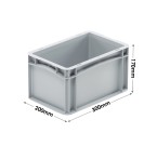 Basicline Range (300 x 200 x 170mm) Euro Container with Hand Grips