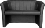 Lemon LM3009 2 Seater Tub Chair In Black Faux Leather