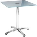 Lemon Alu-Table Square Dining Table (4-Star Base) With Glass Top