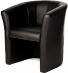 Lemon LM3008 Tubby Chair In Black Faux Leather