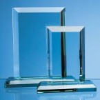 20cm x 19mm Jade Glass Mitred Rectangle Award