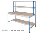 Rivet Workstation Bench (200Kg UDL) with Half Undershelf