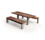 s96w Galvanised Steel and Timber Picnic Set