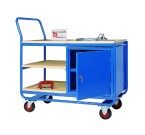 Trolley with 3 Plywood Shelves and 1 Steel Cupboard (Capacity 150kg)