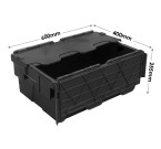 Black Storage Box Crates - 45 litre (600 x 400 x 255mm) Recycled Plastic
