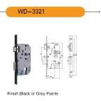 25 / 30/ 35 mm Narrow wood door lock body WD 3321