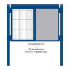 2 bay, single-sided, A1, A-Multi Contemporary, aluminium noticeboard, 1 bay glazed
