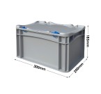 Basicline Range Euro Container Case (300 x 200 x 185mm) with Hand Grips