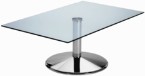 Frovi Wedge Chrome&#123;Glass&#125; Square/Rectangular Dining Table