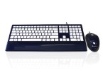 USB Slim Full Size Keyboard & Mouse with Piano Glossy Finish - Blue & White