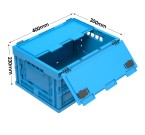 WALTHER Folding Container With Attached Hinged Lid In Blue (400 x 300 x 230mm)