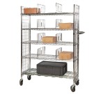 Eclipse Chrome Order Picking Trolley with 5 Tiers and Shelf Dividers