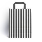 Black Candy Stripe Paper Carrier Bags [HappyPack.me Brand]