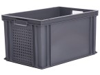 Plastic Containers (600 x 400 x 325mm) 65 Litre Capacity&#44; Stackable with Vented Ends and Solid Sides and Base
