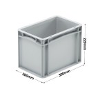 Basicline Range (300 x 200 x 220mm) Euro Container with Hand Grips