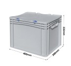 Basicline Euro Container Cases (400 x 300 x 335mm) with Hand Grips