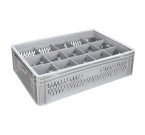Glassware Stacking Crate (600 x 400 x 170mm) with 15 (107 x 114mm) Cells - Ventilated Sides and Base