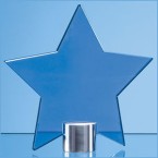 11.5cm Cobalt Blue Glass Star Mounted on